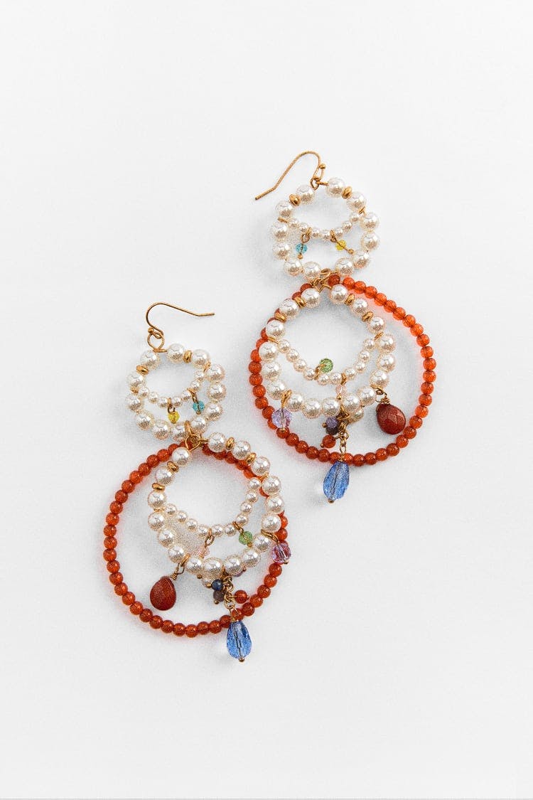 Øredobber med flerfargede perler Zara øredobber hoops perler